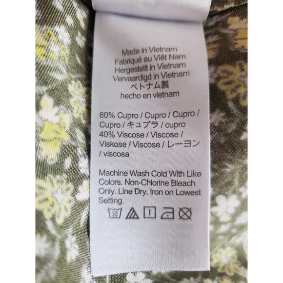 J. Crew Floral Print Satin Slip Dress Green Size 14 - Picture 8 of 8